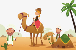 一个骑在骆驼上的女子矢量图素材