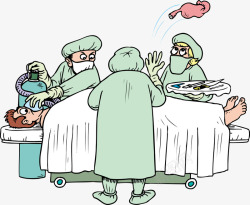 恐怖医生做手术卡通素材