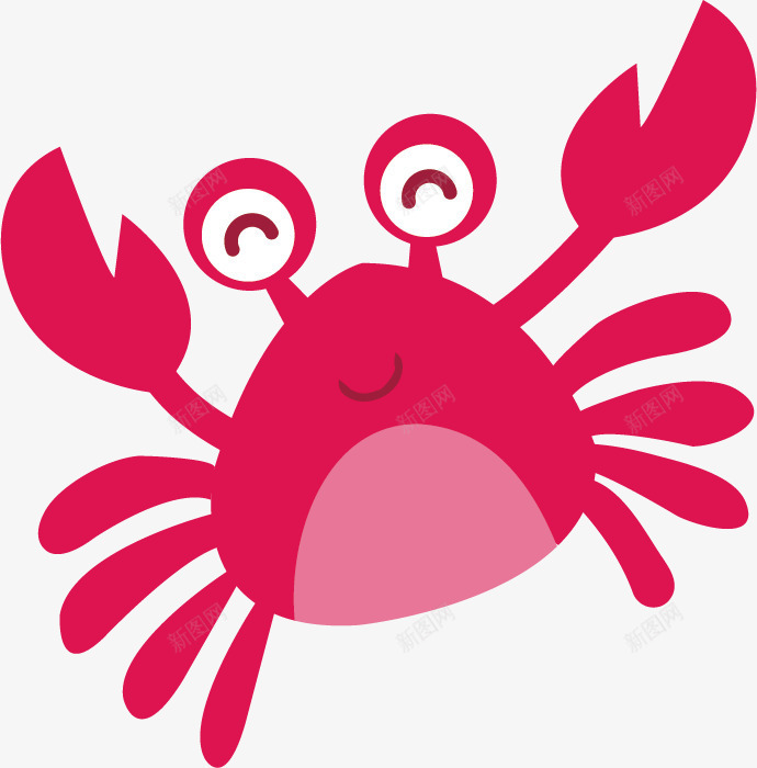 扁平卡通螃蟹png免抠素材_88icon https://88icon.com 卡通 可爱 彩色 扁平 螃蟹
