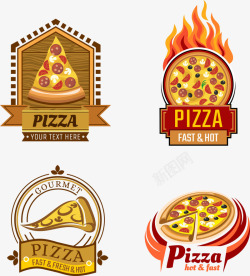 卡通披萨食物矢量图素材