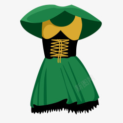 绿色公主裙矢量图素材