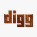 Digg标志木材光泽蜡木图标图标