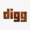 木材光泽Digg标志木材光泽蜡木图标高清图片