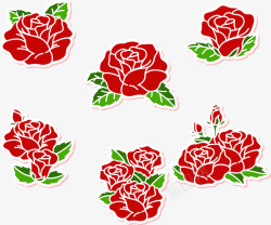红色浮雕玫瑰花素材