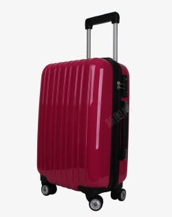 24寸玫红色行李箱素材