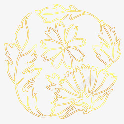 中国风传统烫金花纹图素材