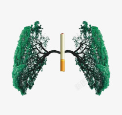 镙戝共禁烟日公益广告肺部与香烟高清图片