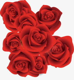 红色玫瑰花海矢量图素材