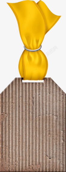 黄色吊牌挂件标签素材