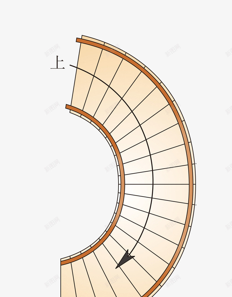 彩平图户型图半圆楼梯png免抠素材_88icon https://88icon.com 半圆 彩平图 户型图 楼梯