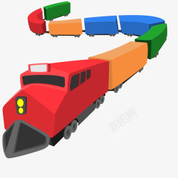 卡通玩具火车矢量图素材
