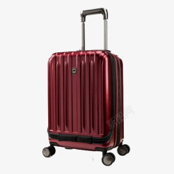 法国Delsey品牌棕色行李箱素材