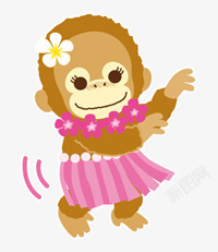 猴猴子素描跳舞的小猴子素材