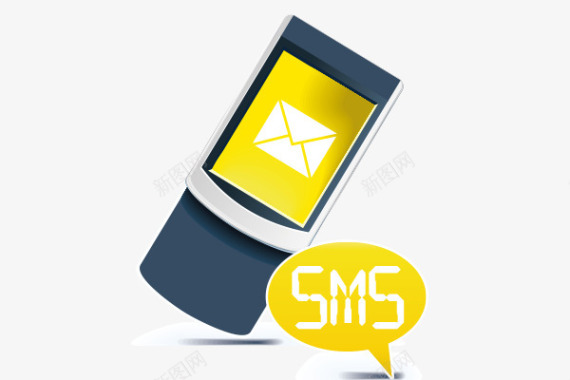 黄色蜜蜂手机短信图标图标