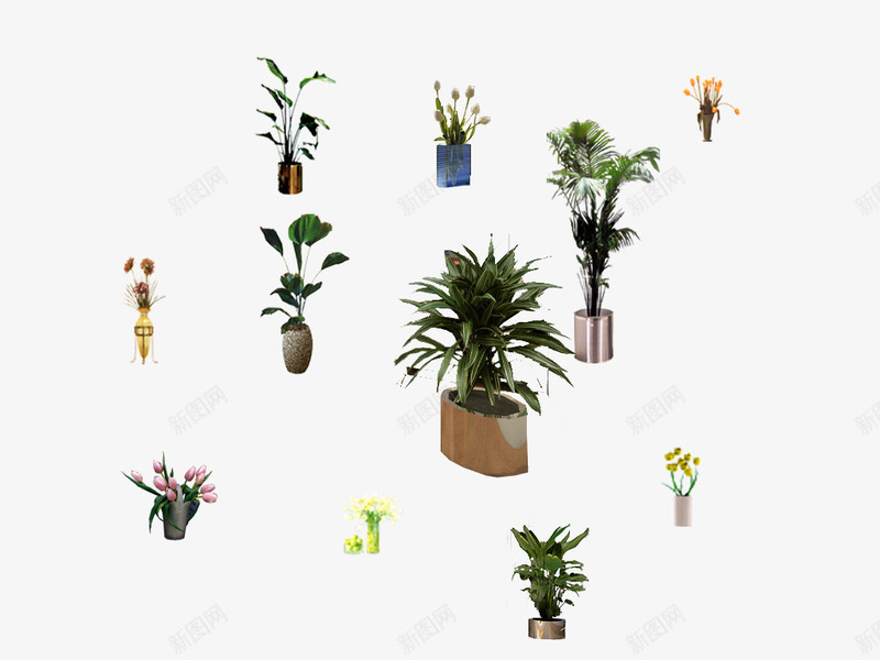 绿色植物盘景png免抠素材_88icon https://88icon.com 室内装饰元素 小巧盘景 清新元素