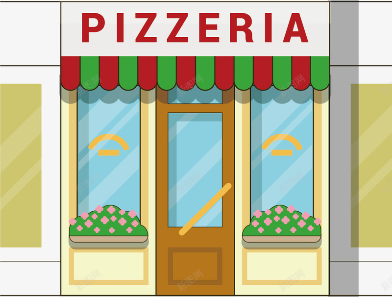 披萨店矢量图ai免抠素材_88icon https://88icon.com PIZZERIA 商店 披萨 披萨店 矢量图