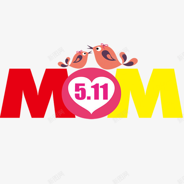 五月十一母亲节png免抠素材_88icon https://88icon.com 五月十一 母亲节 红色 黄色