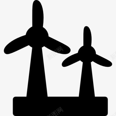 风车空气涡轮图标图标