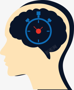 钟表智能科技大脑矢量图素材