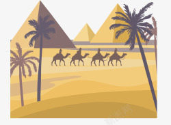 埃及旅游骆驼沙漠矢量图素材