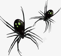 恐怖黑色蜘蛛矢量图素材