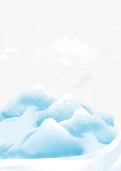 白色卡通背景装饰雪山素材