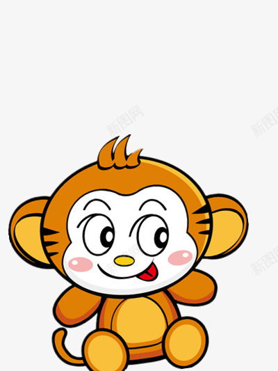 微笑淘气的卡通猴子png免抠素材_88icon https://88icon.com 大眼睛 微笑 淘气 素材