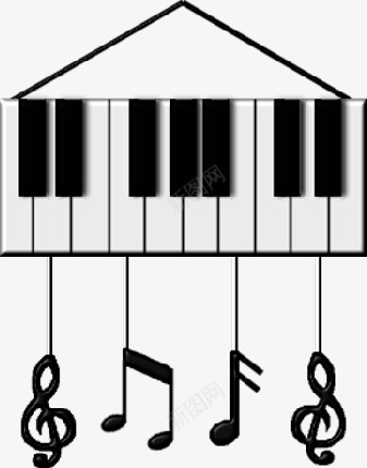 卡通手绘钢琴键乐符创意png免抠素材_88icon https://88icon.com 创意 创意卡通 吊牌 琴键