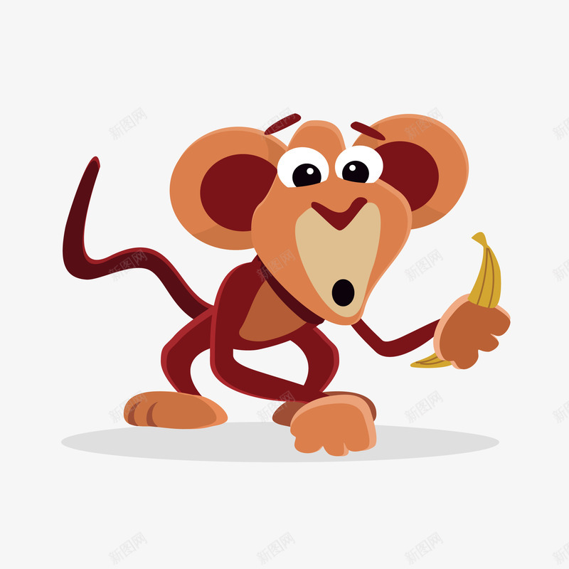 卡通猴子矢量图ai免抠素材_88icon https://88icon.com 动物 动物插画 卡通 卡通动物 可爱动物 小动物 猴子 矢量图