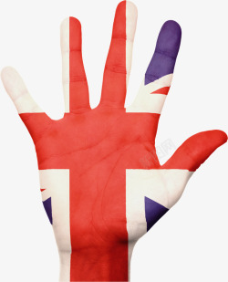 手掌上英国国旗彩绘图素材