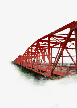 红色大桥铁路大桥高清图片