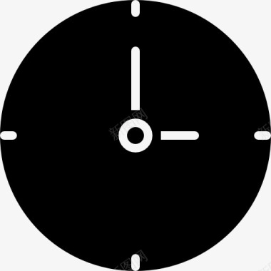 黑毛狗黑色圆形时钟图标图标