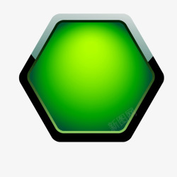 绿色光泽发光六边形矢量图素材