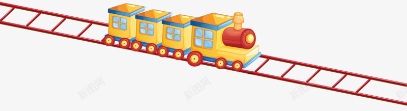 卡通小火车和车轨png免抠素材_88icon https://88icon.com 卡通 火车 火车行驶在铁轨上 车轨