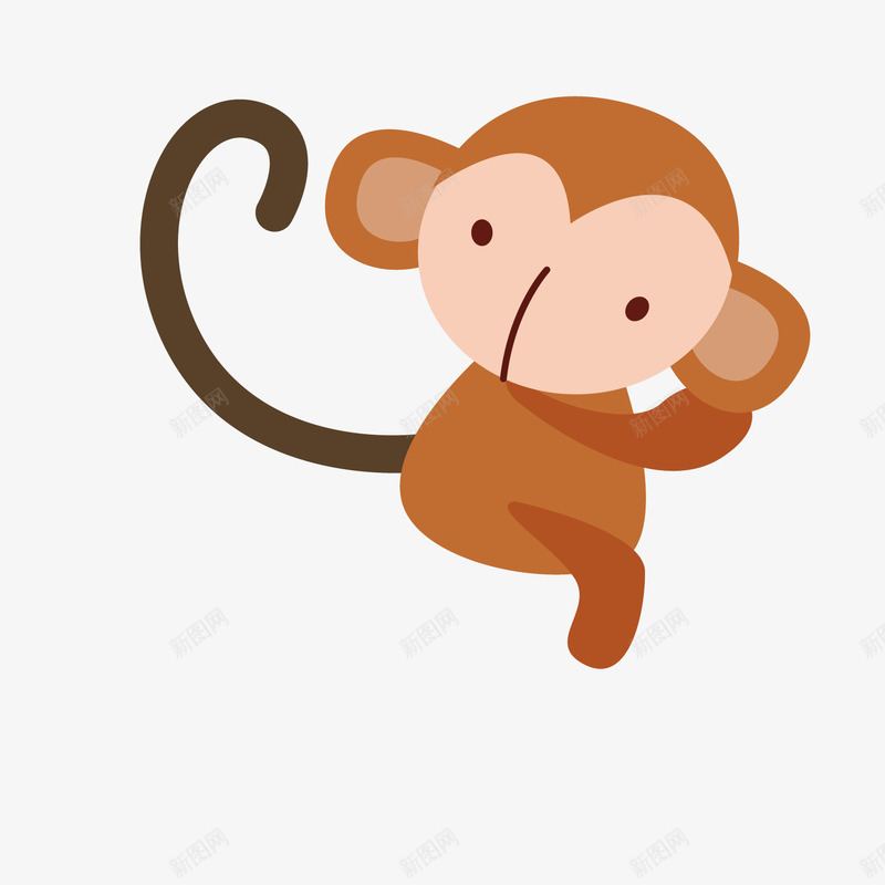 卡通猴子png免抠素材_88icon https://88icon.com 动物 棕色 猴子