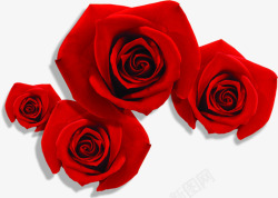 红色卡通玫瑰花朵鲜花素材