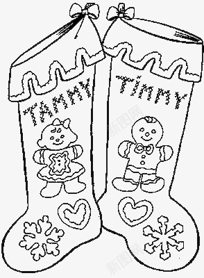 两个可爱袜子简笔画装饰图png免抠素材_88icon https://88icon.com 可爱 圣诞 简笔画 节日 装饰图