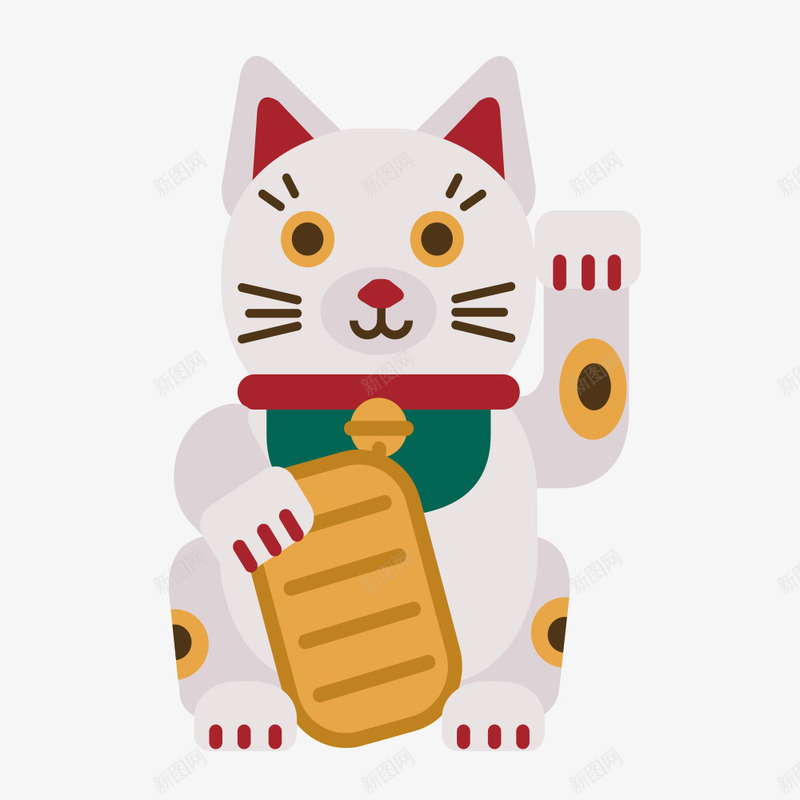 卡通招财猫矢量图ai免抠素材_88icon https://88icon.com 创意卡通 卡通 卡通插图 家居摆件 招财猫 插图 矢量图