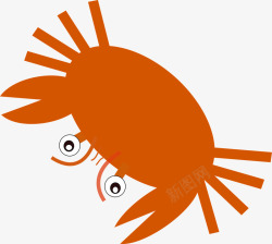 卡通大眼可爱大螃蟹素材