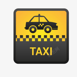 出租车车道方形智能交通标签素材