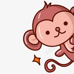 棕色卡通猴子装饰图案素材