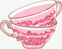 公主范卡通粉色可爱公主范茶具茶杯高清图片