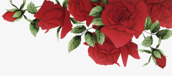 浪漫红玫瑰花边框素材