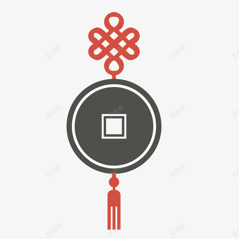 铜钱中国年矢量图ai免抠素材_88icon https://88icon.com 中国年 矢量中国年挂件 铜钱 黑色 矢量图