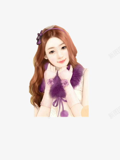 手绘优雅可爱气质女png免抠素材_88icon https://88icon.com 优雅 可爱 气质