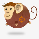 卡通棕色小猴子图标图标