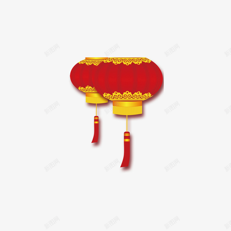 红色灯笼png免抠素材_88icon https://88icon.com 光泽 圆弧 灯笼 穗 红色 纹理 质感 金色