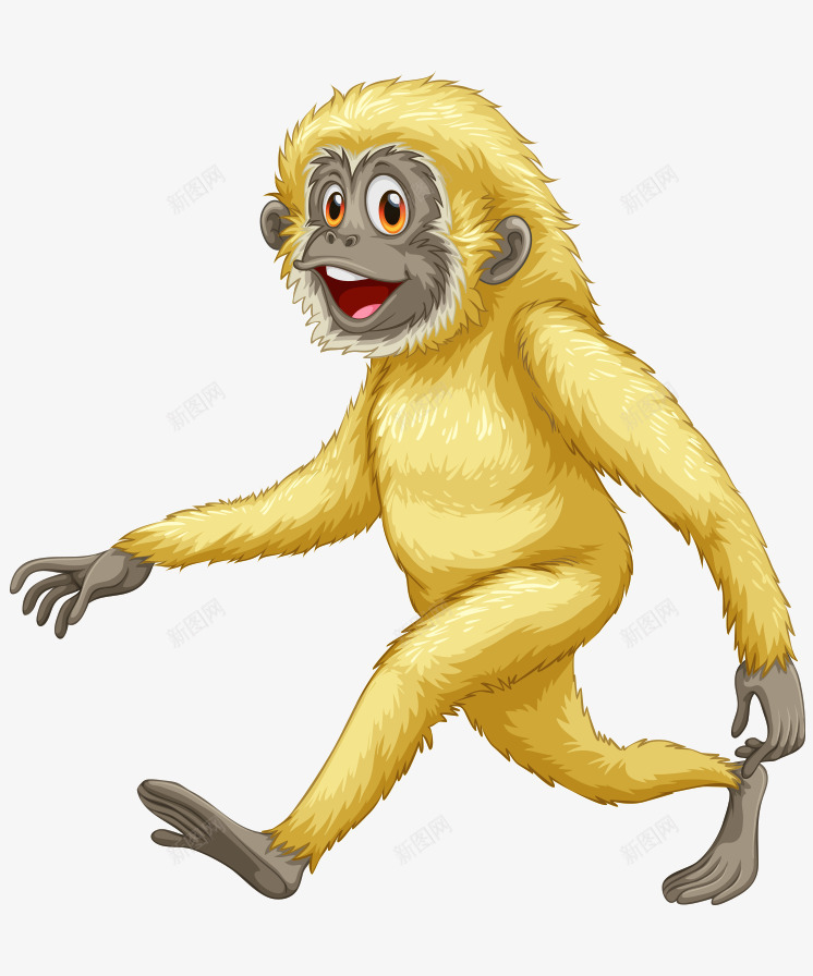 卡通手绘可爱走路猴子png免抠素材_88icon https://88icon.com 卡通的动物 可爱的猴子 平面猴子 手绘的猴子 走路的猴子