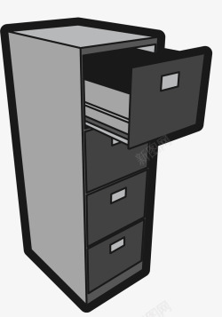 抽屉样式伸缩文件柜矢量图素材