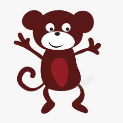 卡通棕色小猴子素材